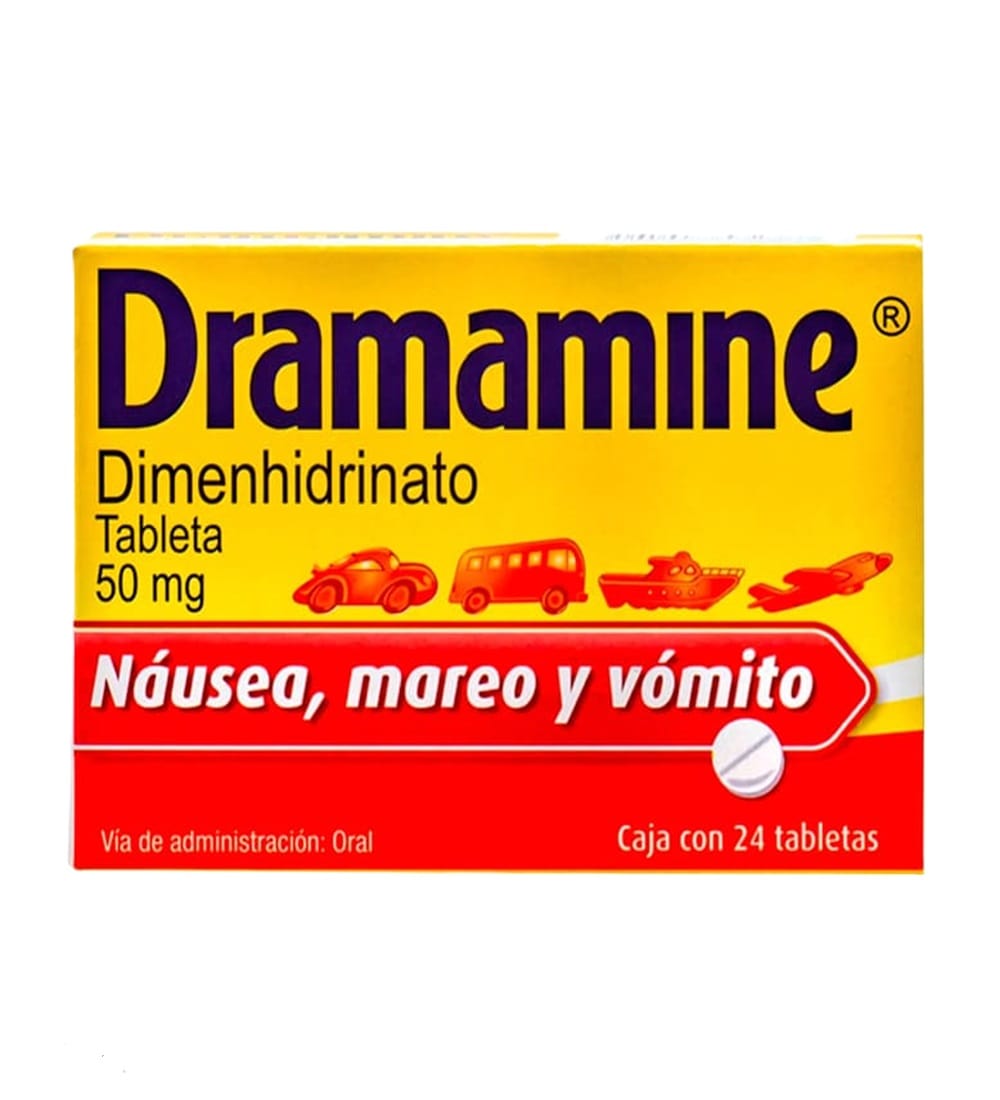 1 Dramamine 50 mg Prevención De Mareo, Náuseas y Vómito